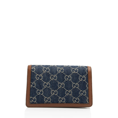 Gucci Denim Dionysus Super Mini Shoulder Bag (SHF-LUnuyX)