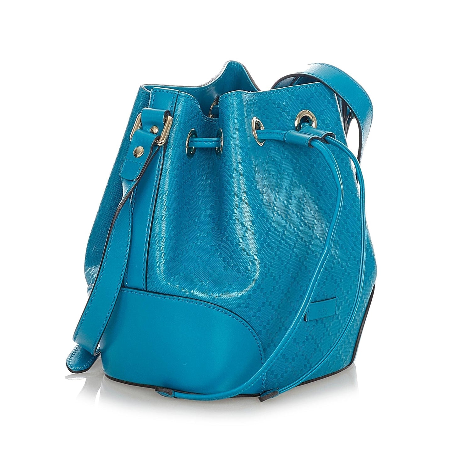 Gucci Diamante Bright Leather Bucket Bag