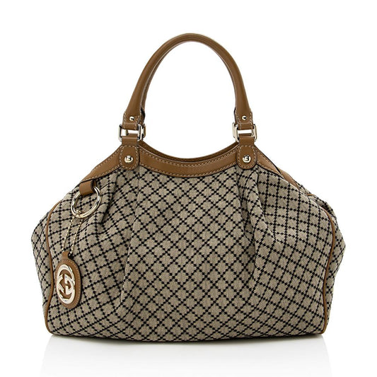 Gucci Diamante Canvas Sukey Medium Tote (SHF-17757)