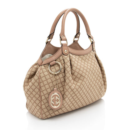 Gucci Diamante Canvas Sukey Medium Tote (SHF-XTmENi)