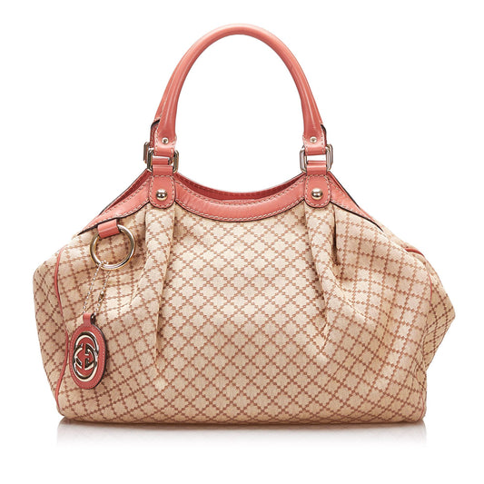 Gucci Diamante Sukey Canvas Tote Bag