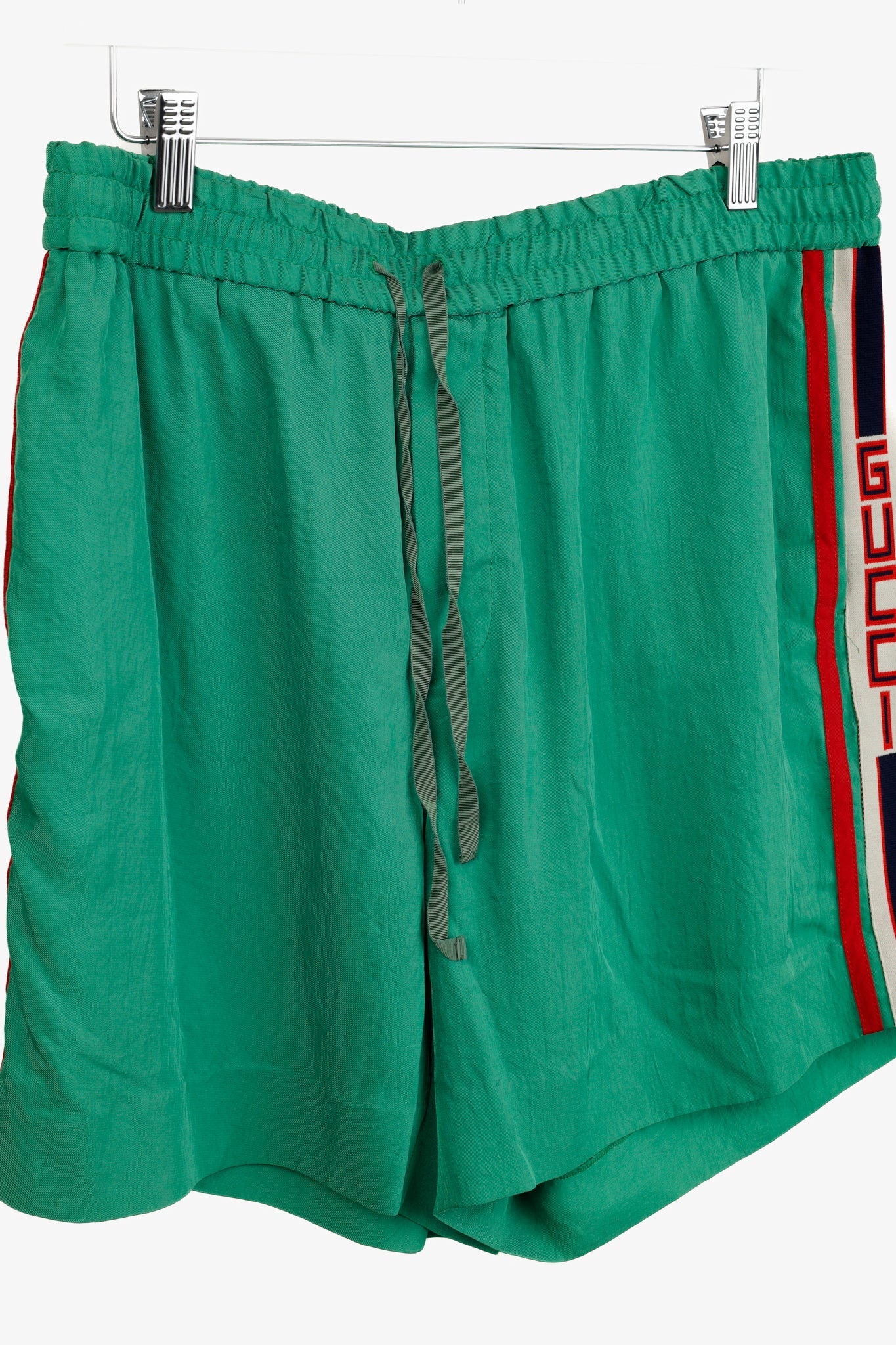 Gucci Green Logo Tape Shorts