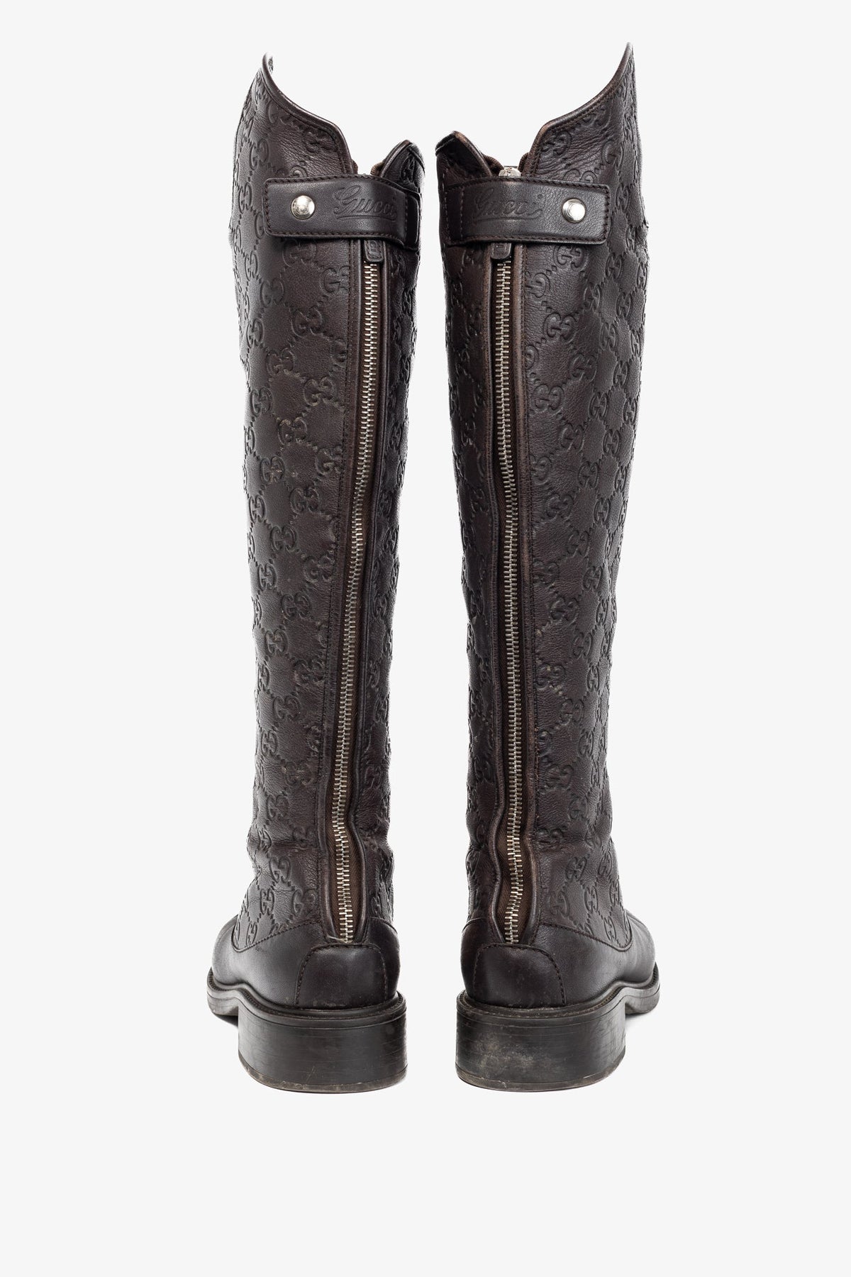 Gucci Maud Chocolate Soft Guccissima Leather Knee-High Riding Boots