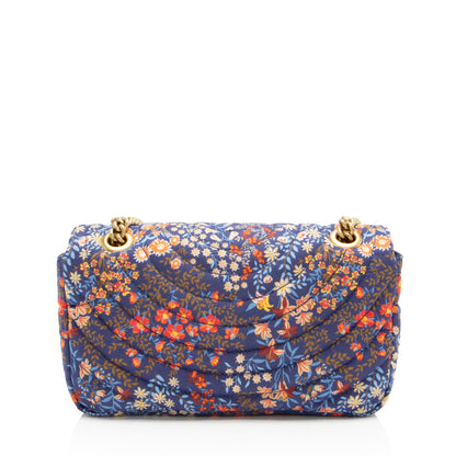 Gucci Floral Matelasse Cotton GG Marmont Small Flap Bag