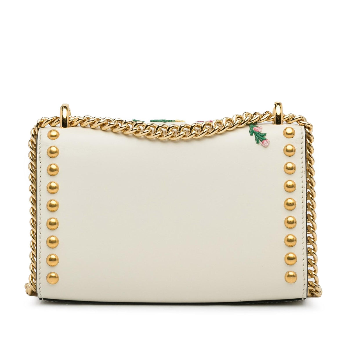 Gucci Floral Studded Padlock Shoulder Bag (SHG-0r94kw)