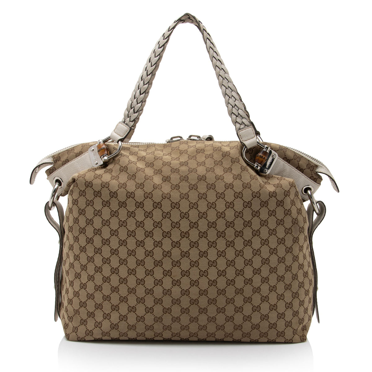 Gucci GG Canvas Bamboo Bar Large Tote (SHF-8uUHe9)