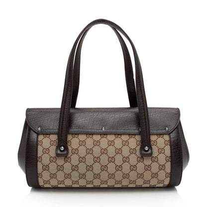 Gucci GG Canvas Bamboo Bullet Medium Satchel (SHF-6OHkiG)