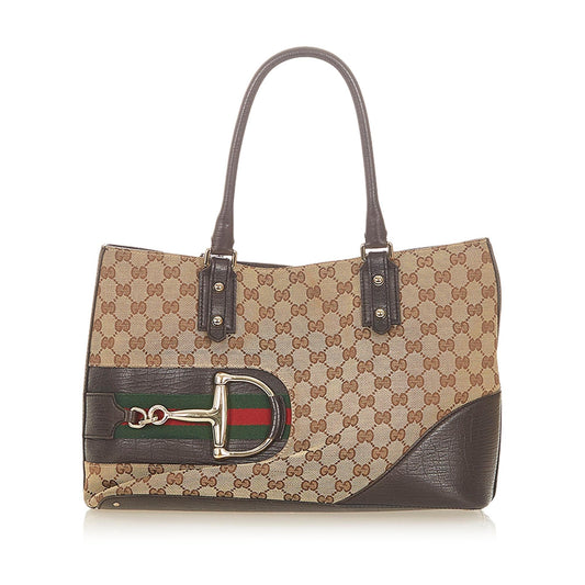Gucci GG Canvas Hasler Tote Bag (SHG-19027)