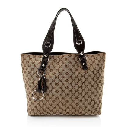 Gucci GG Canvas Icon Bit Medium Tote (SHF-1bZhea)