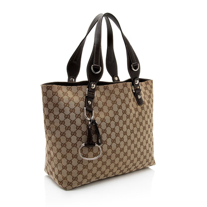 Gucci GG Canvas Icon Bit Medium Tote (SHF-1bZhea)
