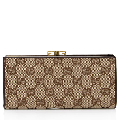 Gucci GG Canvas Kiss Lock Continental Wallet (SHF-xUmEf6)