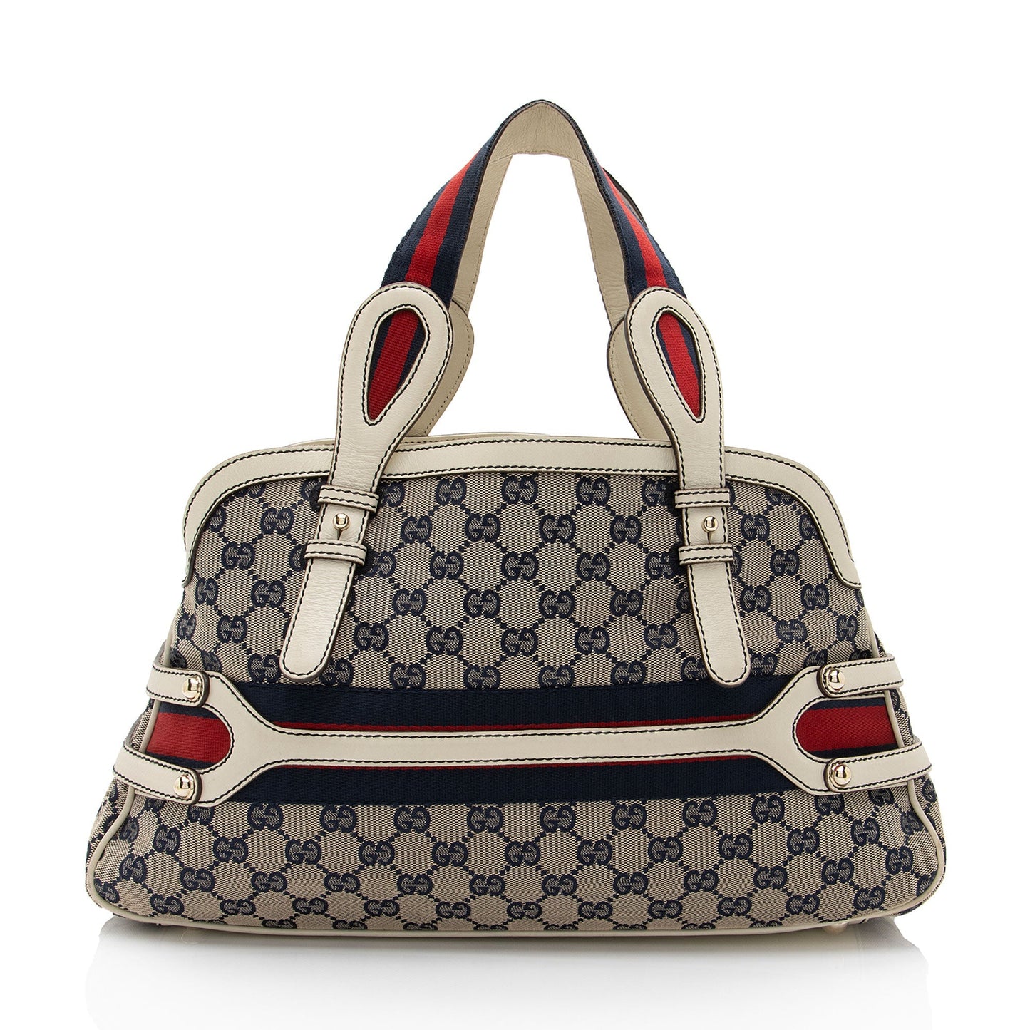 Gucci GG Canvas Leather Web Shoulder Bag (SHF-Syij4P)