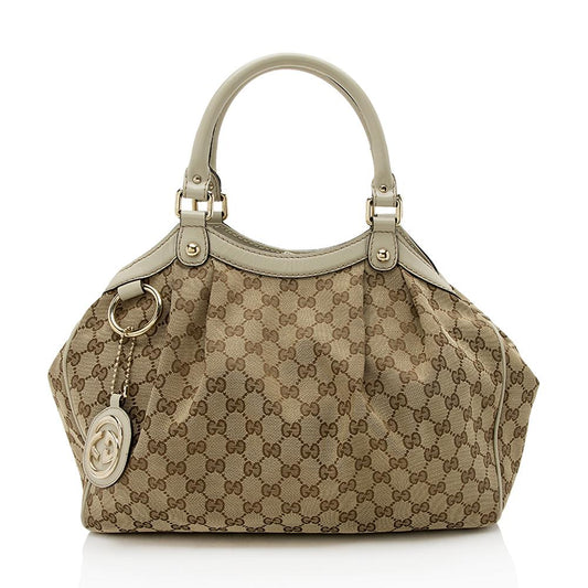 Gucci GG Canvas Sukey Medium Tote (SHF-13099)