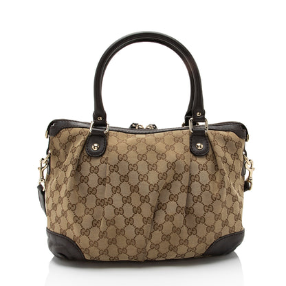 Gucci GG Canvas Sukey Top Handle Medium Satchel (SHF-oD6OoS)