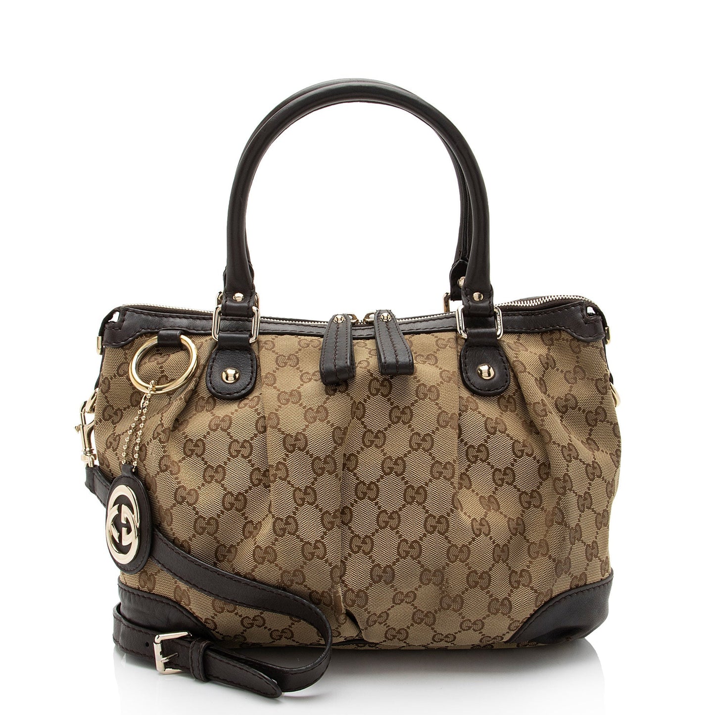 Gucci GG Canvas Sukey Top Handle Medium Satchel (SHF-oD6OoS)
