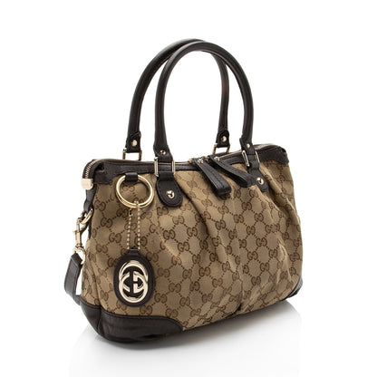 Gucci GG Canvas Sukey Top Handle Medium Satchel (SHF-oD6OoS)