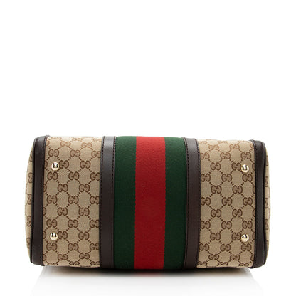 Gucci GG Canvas Vintage Web Medium Boston Bag