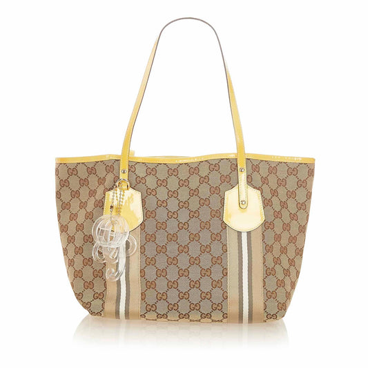 Gucci GG Canvas Web Jolie Tote Bag (SHG-19361)
