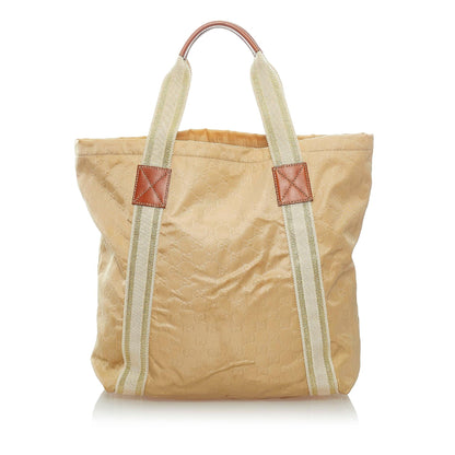 Gucci GG Canvas Web Tote Bag (SHG-xK4BGg)