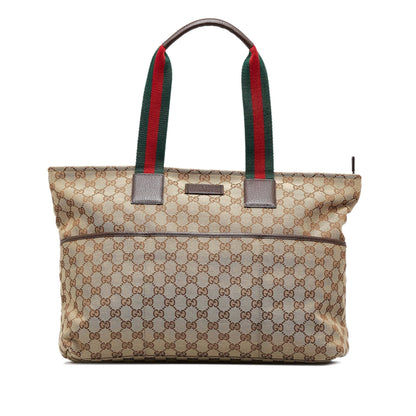 Gucci GG Canvas Web Tote Bag (SHG-n1Z3tx)