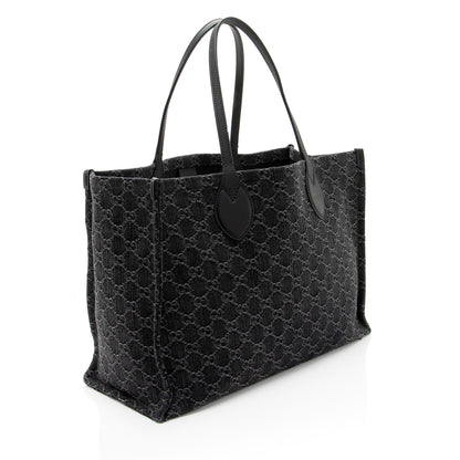 Gucci GG Denim Ophidia Large Tote