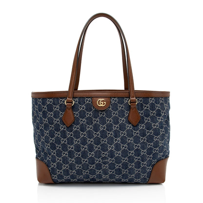 Gucci GG Denim Ophidia Medium Tote (SHF-mPOLzg)