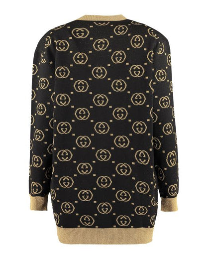 GUCCI GG Cotton Lamé Cardigan