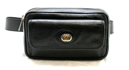 GUCCI  Leather Interlocking G Belt Bag