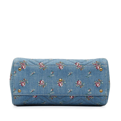 Gucci GG Marmont Flora Denim Satchel (SHG-dKHQjj)