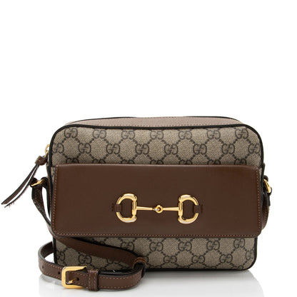 Gucci GG Supreme Calfskin Horsebit 1955 Small Shoulder Bag (SHF-EumYCS)