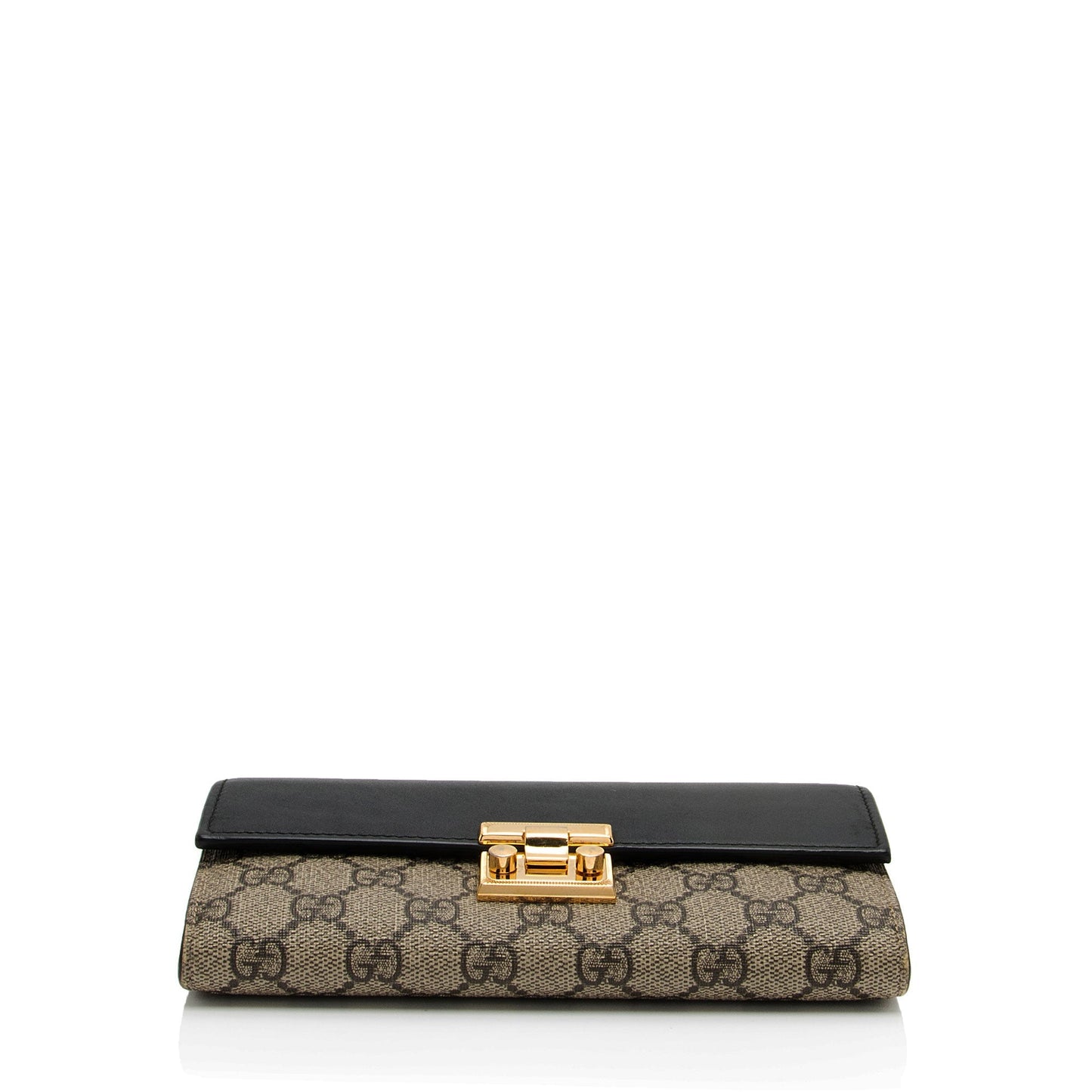 Gucci GG Supreme Calfskin Padlock Chain Wallet (SHF-8YY4zm)