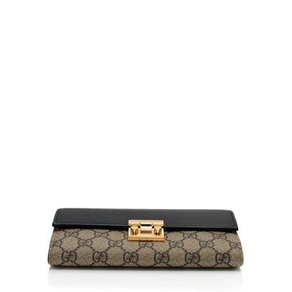 Gucci GG Supreme Calfskin Padlock Chain Wallet (SHF-8YY4zm)