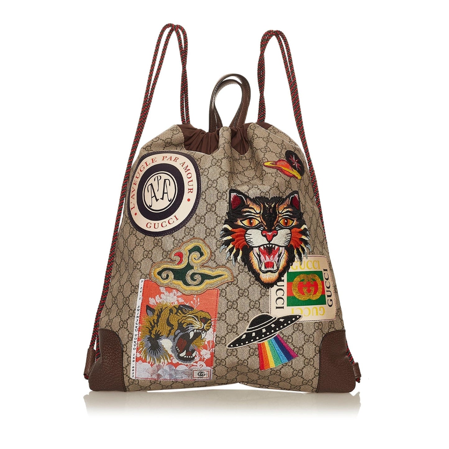 Gucci GG Supreme Courrier Drawstring Backpack