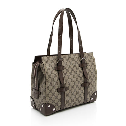 Gucci GG Supreme Buckle Small Tote (SHF-2EWGYl)