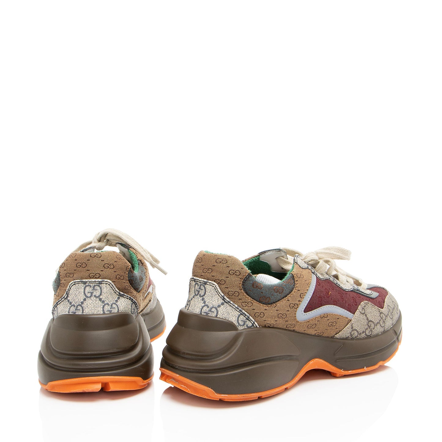 Gucci GG Supreme Mixed Fabric Rhyton Sneakers - Size 9 / 39