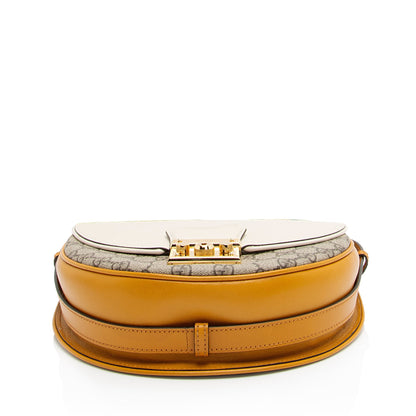 Gucci GG Supreme Padlock Saddle Small Shoulder Bag (SHF-VMEURh)