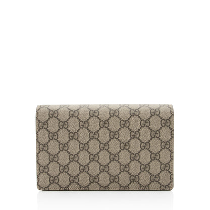 Gucci GG Supreme Script Logo Heart Wallet on Chain (SHF-lumKJK)
