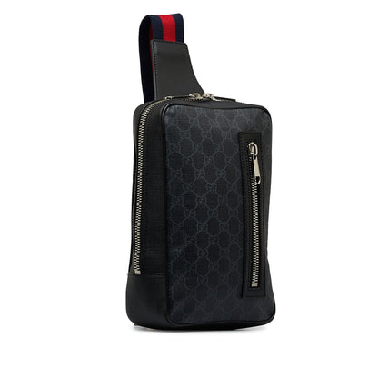 Gucci GG Supreme Soft Zip Web Sling Bag (SHG-cIWp0C)