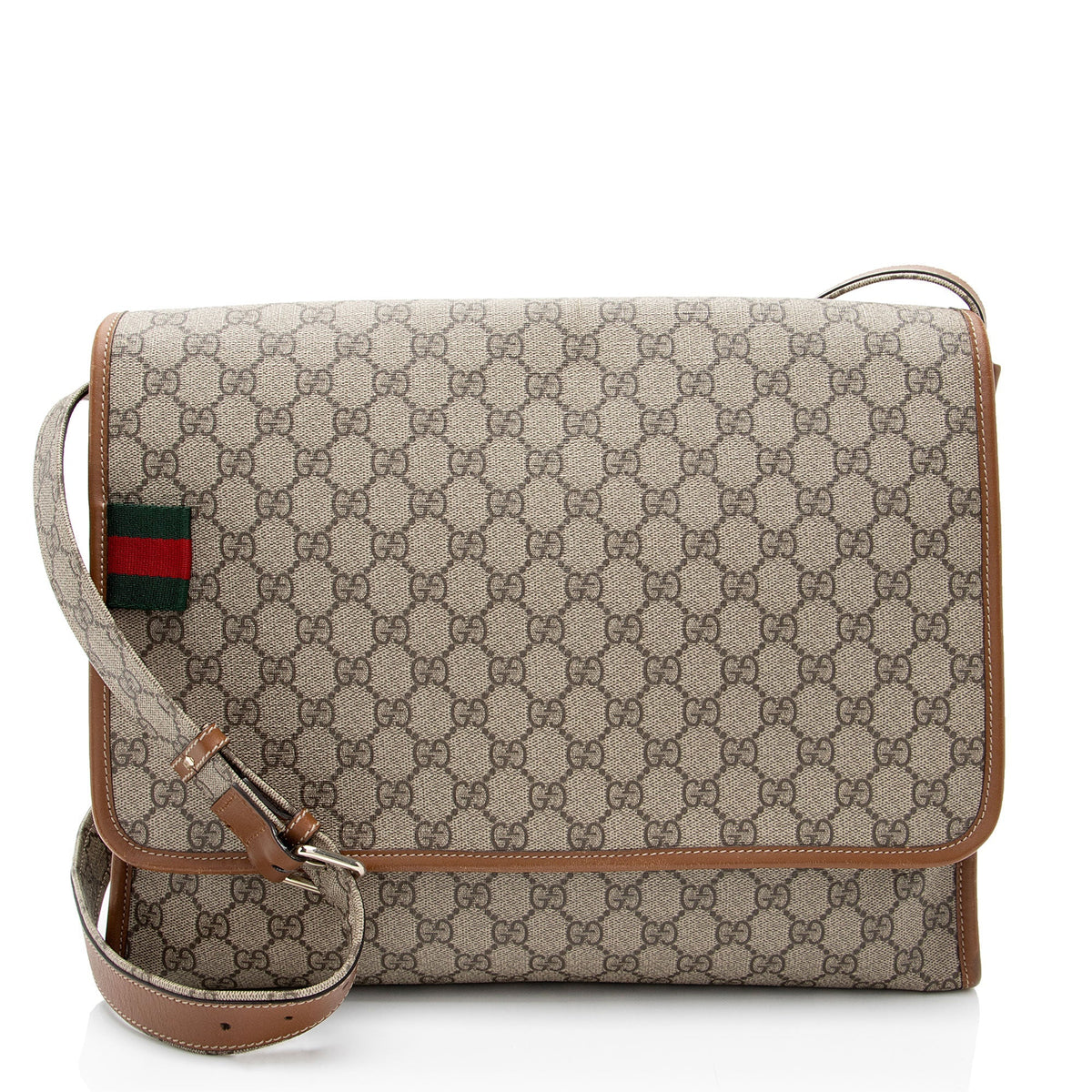 Gucci GG Supreme Web Flap Medium Messenger