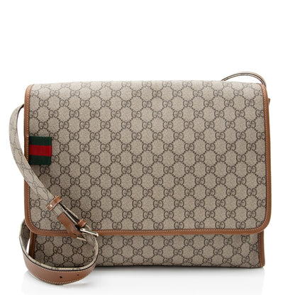 Gucci GG Supreme Web Flap Medium Messenger
