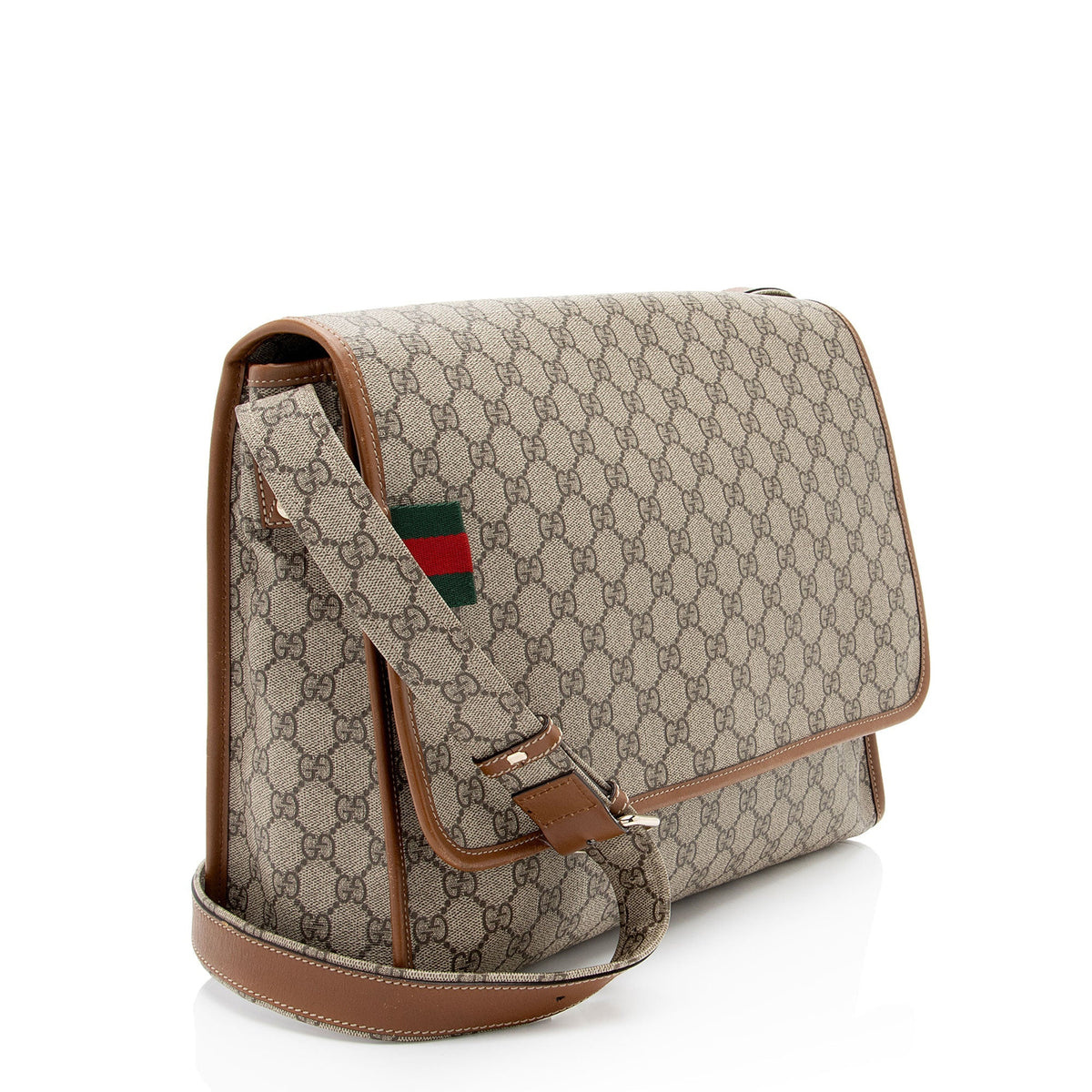 Gucci GG Supreme Web Flap Medium Messenger