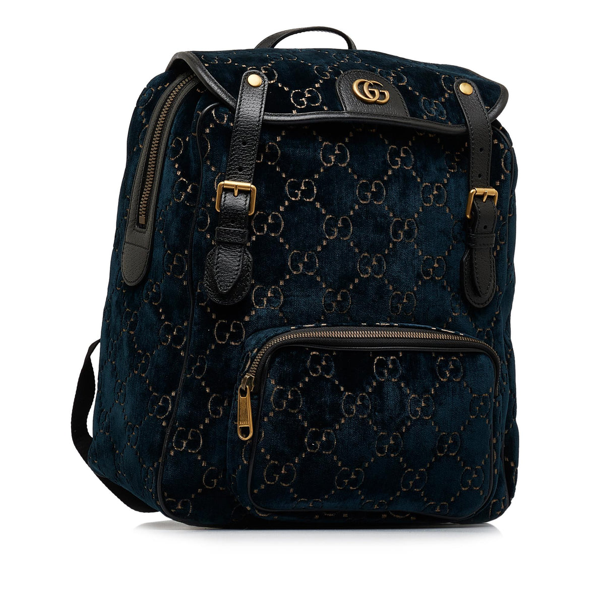 Gucci GG Velvet Double Buckle Backpack (SHG-ew8ThP)