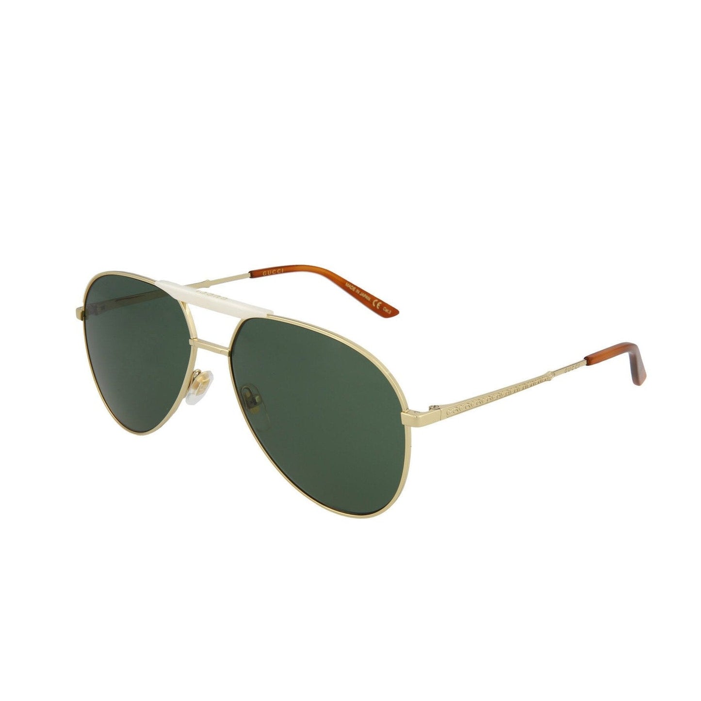 Gucci GG0242S-003 Men's Gold & Green Novelty Aviator Sunglasses (S)