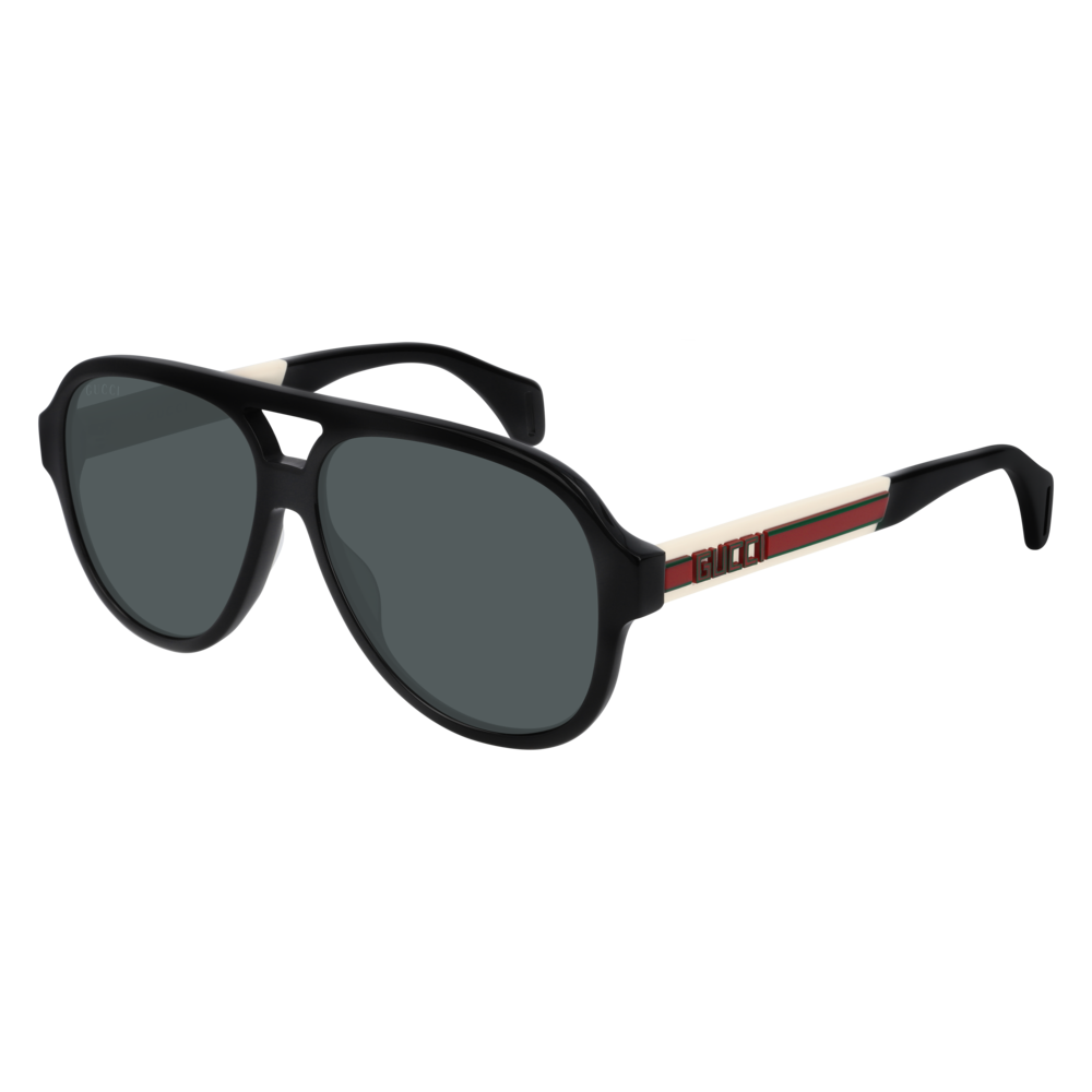 Gucci GG0463S Sunglasses Black White / Grey (S) Men's