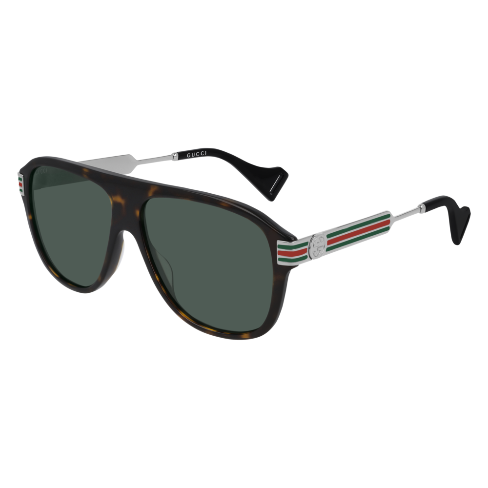 Gucci GG0587S Sunglasses Havana / Green Polarized (S) Unisex