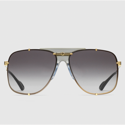 Gucci GG0739SA Sunglasses Gold / Grey Gradient (S) Women's