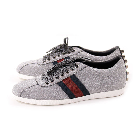 Gucci Glitter Web Sneaker With Studs