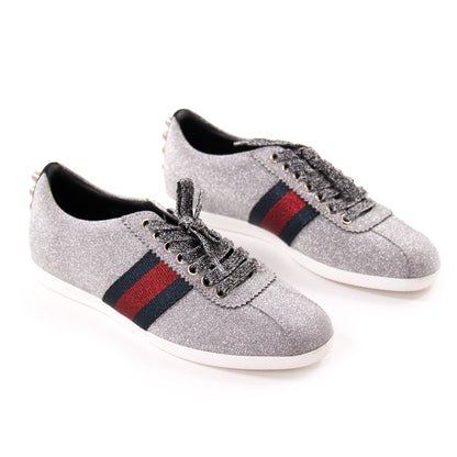 Gucci Glitter Web Sneaker With Studs