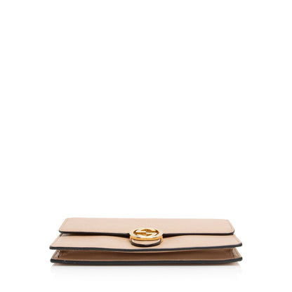 Gucci Grained Calfskin Interlocking G Chain Wallet