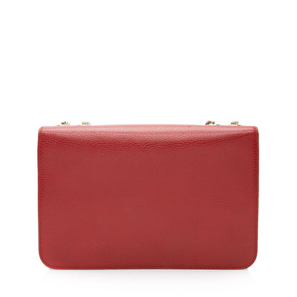 Gucci Grained Calfskin Interlocking G Medium Shoulder Bag (SHF-22410)